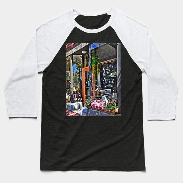 Corning NY - Stained Glass Shop Baseball T-Shirt by SusanSavad